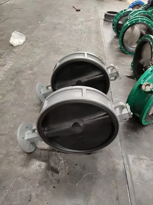 Lever Wafer Concentric Butterfly Valve Rubber Lined Disc